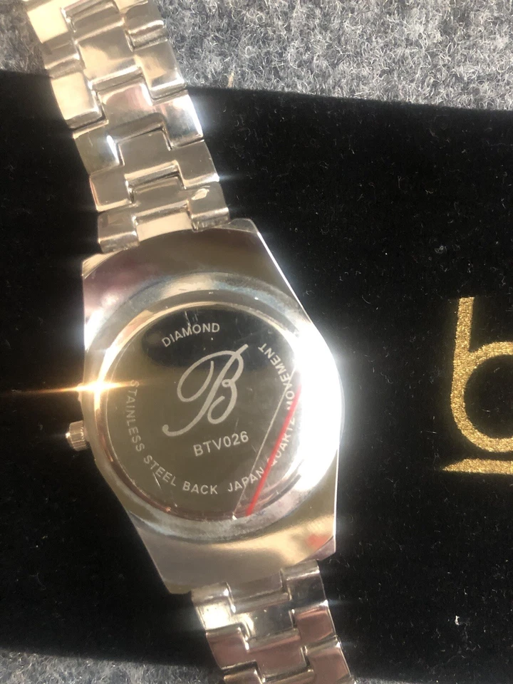 Women's Bürgi Watch, Shiny Silver- Tone B Diamond - image 3 of 4