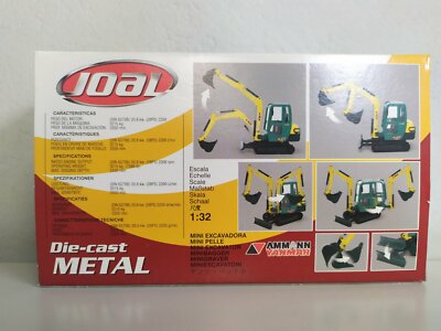 RARE JOAL 1:32 AMMANN-YANMAR B37 MINI EXCAVATOR (YELLOW/GREEN