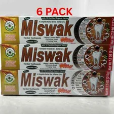 MISWAK Toothpaste 6 Pack 5 in 1 Essential 100% Fluoride Free & Vegetable Base