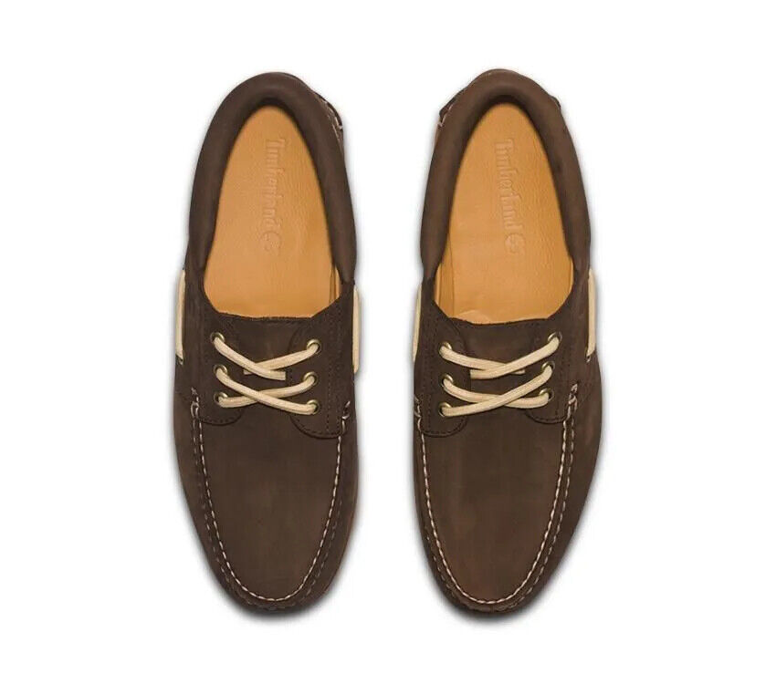 TIMBERLAND MEN'S 3-EYE AUTHENTIC HANDSEWN BOAT SHOES DARK TIMBERLAND MEN'S 3-EYE AUTHENTIC HANDSEWN BOAT SHOES DARK