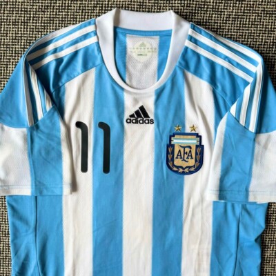 Carlos Tevez #11 Argentina National Team 2010 Home Jersey Size M