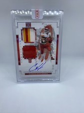 2020 Impeccable Clyde Edwards-Helaire Auto 3/35 Elegance Rookie Helmet Nameplate