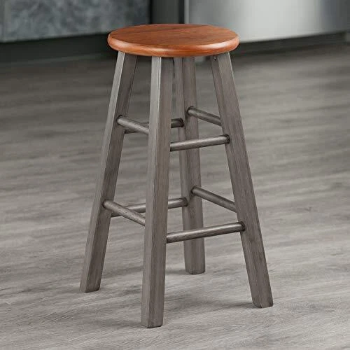 Winsome Wood Ivy Counter Stool Rustic Gray and Teak 24IN - Image 2 of 3