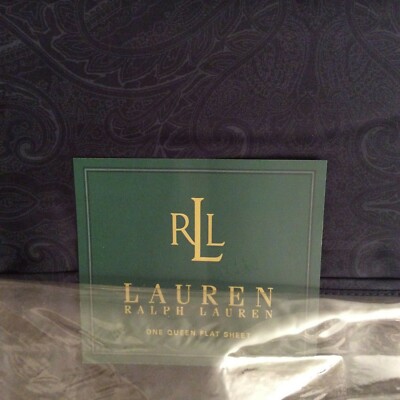 Ralph Lauren Doncaster Navy Queen Flat Sheet NIP