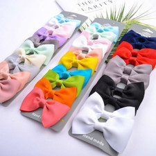 10 Pcs Grosgrain Ribbon Hair Bows With Clip For Cute Baby Girl Colorful Hairpins