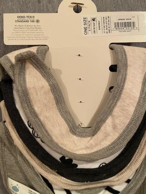 Cloud Island Baby Bibs 4-Pack Soft Absorbent Feeding Bib Set