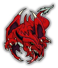 Angry Red Dragon Car Bumper Sticker Decal