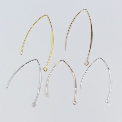 20Pcs French V-shaped Earring Hooks Ear Hook Wire Settings Base Jewelry Making Q