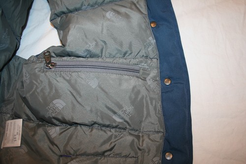 Vtg North Face Womens Down Blue Vest Brown Label Medium Puffy Large USA Nylon - Picture 7 of 9