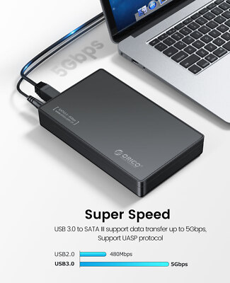 ORICO 2,5/3,5'' SATA SSD HDD  Gehäuse Externe Festplattengehäuse USB 3.0 SATA III