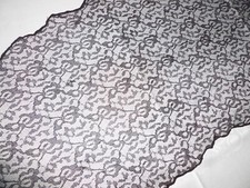 Amazing ANTIQUE LACE Shawl CHANTILLY Lace Shawl Mantilla Veil-Scarf 44" x 14"