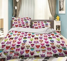 3D Owl Cartoon Kids Quilt Cover Set Duvet Cover Bedding Pillowcases