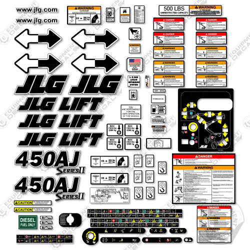 Fits JLG 450AJ Series 2 Decal Kit Boom Lift Sticker Set - 7 Year