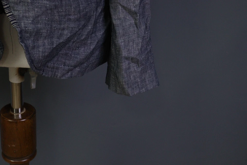 Giacca blazer Desigual blu a righe con cappuccio e zip e bottoni taglia 50 - Immagine 4 di 4