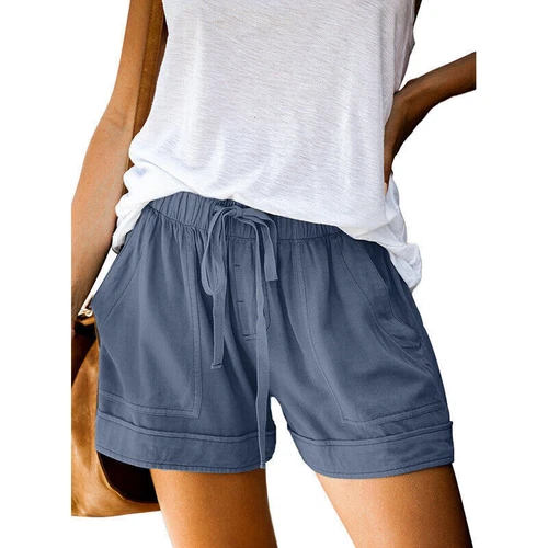 Damen Bermuda Kurze Hose Sommerhose Kordelzug Freizeithose Tasche Strandhose DE - Bild 31 von 38
