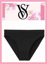 NEW Victoria s Secret Seamless Brief Panty High Cut Leg Black Size XS NWT