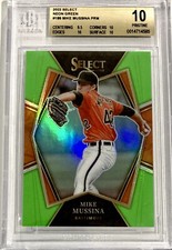 2022 Panini Select #189 Mike Mussina NEON GREEN REFRACTOR /99 BGS 10 PRISTINE