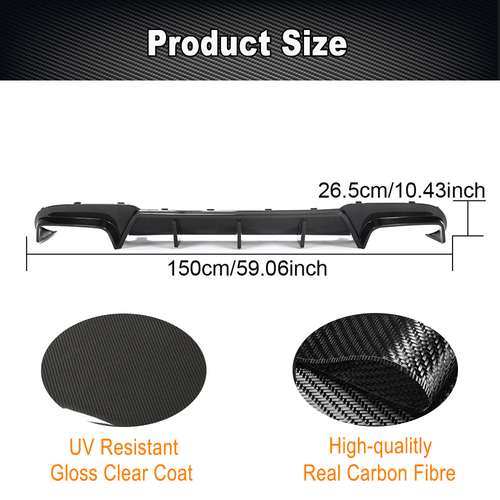 For Mercedes Benz E Class W212 E63 AMG 2013-16 REAL Carbon Rear Bumper Diffuser - Picture 7 of 12
