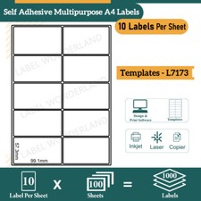 Image of LABELS - SELF ADHESIVE STICKY WHITE A4 ADDRESS LABELS FOR INKJET  LASER PRINTER