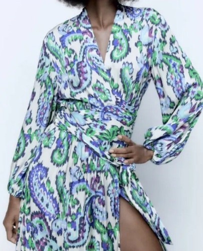 ZARA PRINTED WRAP KIMONO/ROBE DRESS SIZE S REF 7563/248 BNWT - Picture 8 of 10