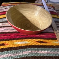 Room Essentials 11”Round Bamboo Serving  Bowl. Some Wear