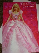 Vintage Hallmark Valentines Day Card Barbie Doll Daughter Sticker Puzzle 1997