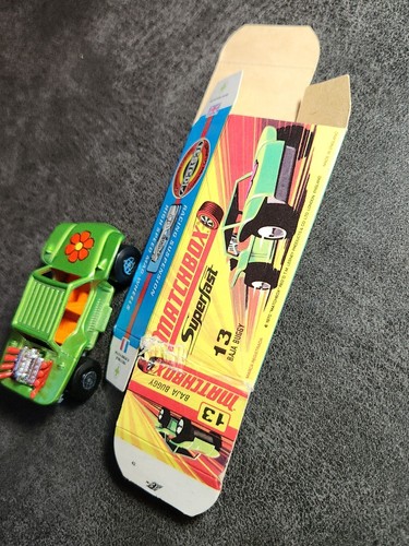 1971 Matchbox Lesney Vintage Superfast No 13 BAJA BUGGY Volkswagen with Box Rip - 第 1/13 張圖片