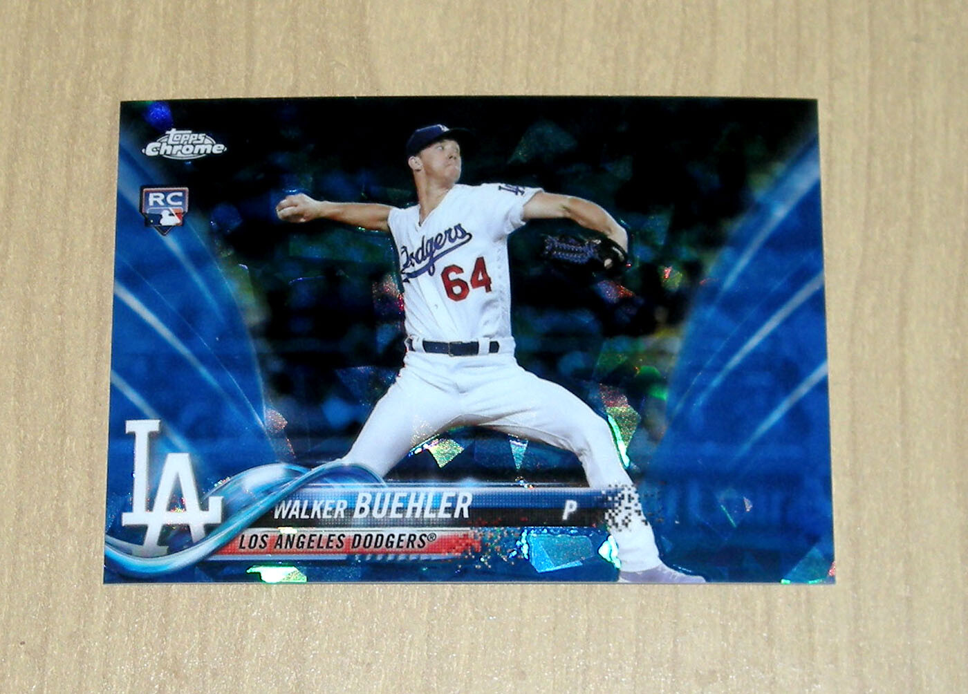 2018 Topps Sapphire Chrome parallel Refractor Walker Buehler rookie #177