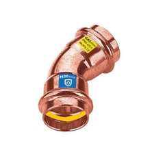 Frabo Gas - Wasser Kombifitting Pressfitting V Kontur Bogen 45° IG/IG 28mm