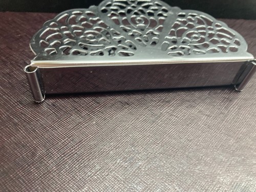 Vintage ornate Silver tone metal Napkin or letter file holder by Irvin Ware - Picture 6 of 6