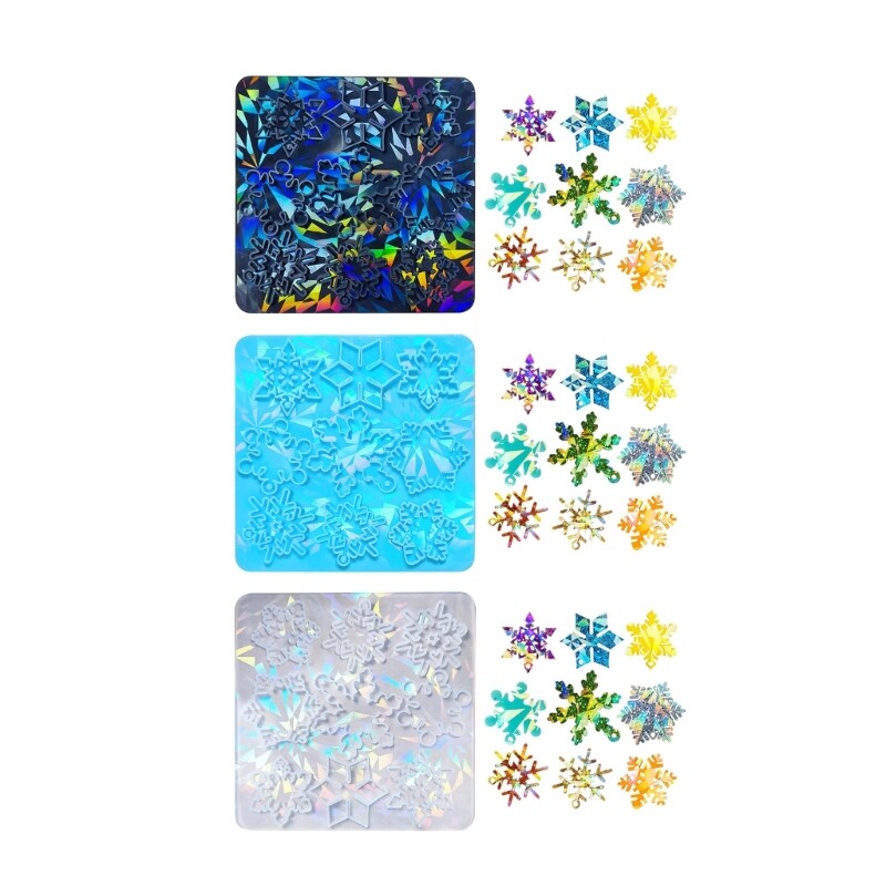 Snowflake Resin Mold Unique Christmas Tree Charm Epoxy Mold DIY Festive Ornament