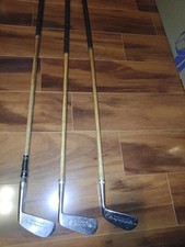 Antique Set Of 3 Hickory Wood Shaft Dundee Irons From The 40s Very Nice