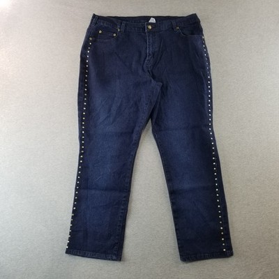 DG2 Jeans Womens Sz 16WP Stud Detail Dark Wash Normcore Cute Trendy Stylish Nice