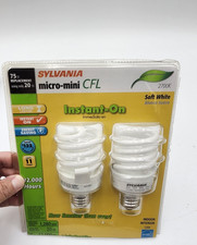 Sylvania Micro Mini CFL 75W 20W Soft White 2700K Bulbs, Instant On