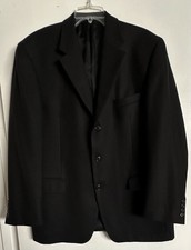 Andrew Fezza Fusion Lambswool and Cashmere Blazer 42R Black Three Button