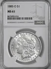 1885-O  $1  MORGAN SILVER DOLLAR  "NEW ORLEANS MINT"  NGC MS61 #8675095-016