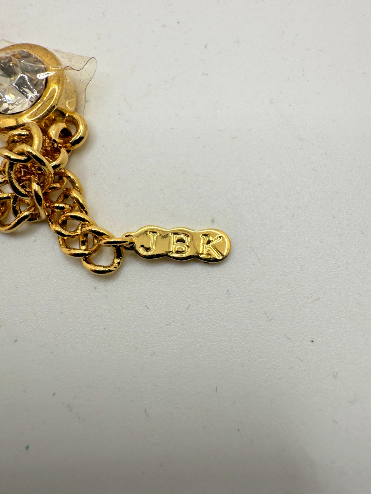 Vintage Camrose Kross JBK Necklace CZ Crystal Beads Gold Tone COA 28"