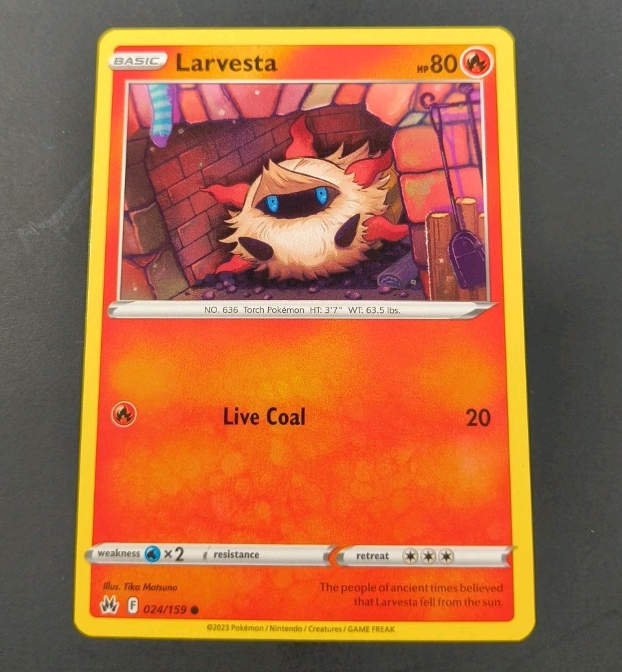 Pokemon Crown Zenith Larvesta Common Card 024/159 NM