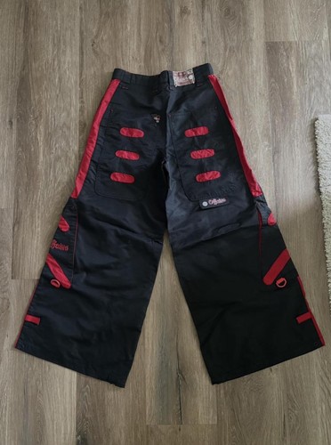 Vintage 90s 00S Caffeine Mens Nylon Baggy Pants Size 30 Wide Leg Jnco Style