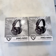 Lot of 2 Rockville PRO-M50 Professional Studio Headphones Open Box