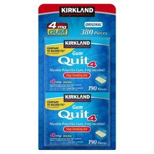 Kirkland Signature Quit4 ORIGINAL Gum 4mg 380 Nicotine Polacrilex Stop Smoking