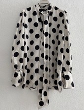 Zara Bluse Dots weiß/schwarz Gr S Neu