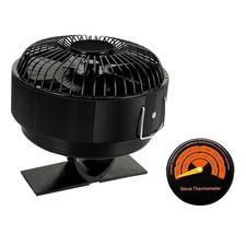 Ventilateur Poêle sur Pied Rond Efficace Distribution d'Air Chaud Thermomètre