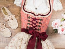 Krüger Dirndl Dirndel Valencia Gr 40 rose 50er Länge apricot lachs rosa weinrot