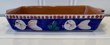 Vietri Solimene Campagna Fish Royal Blue 12” X 7” Square Dish With Handles As Is