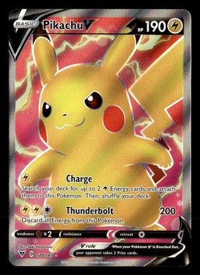 Pikachu V (Full Art) Holo SWSH04: Vivid Voltage 170/185 NM Pokémon