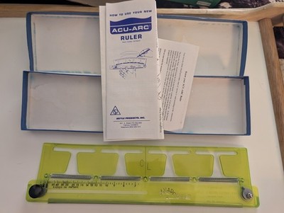 Vintage Hoyle ACU-ARC adjustable ruler with original box. 