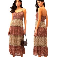 SHOW ME YOUR MUMU "Emira" Floral Print Tiered Maxi Sundress - Size M