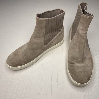 VINCE Coleman High Top Taupe Suede Sneaker Bootie Skater Street Style Women s 7