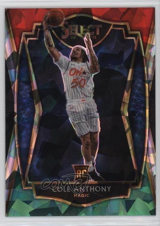 2020-21 Select Premier Level Red White Green Cracked Ice Prizm Cole Anthony 6o3